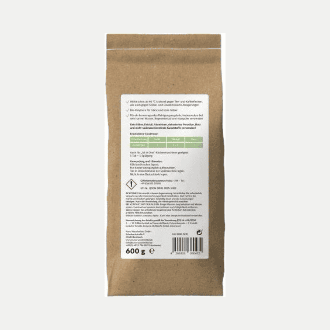 Pastiglie per lavastoviglie biodegradabili 120pz - Kuno